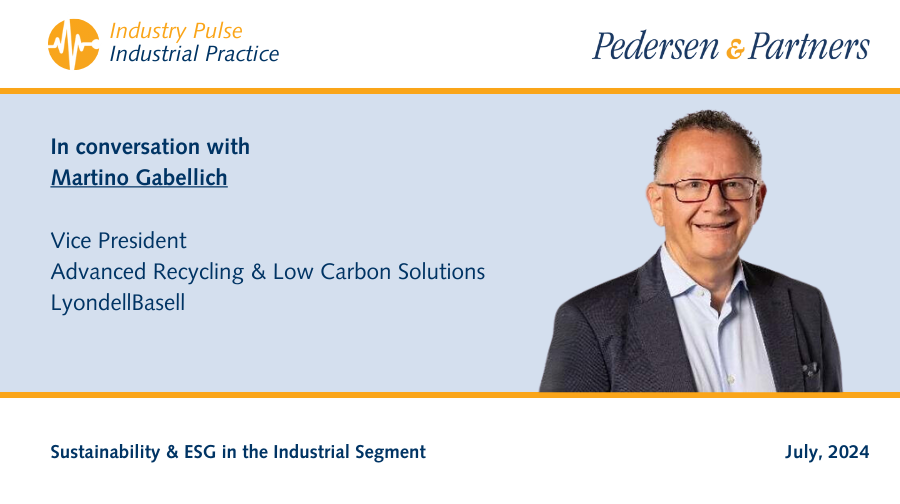 In conversation with Martino Gabellich, Vice President Advanced Recycling and Low Carbon Solutions at LyondellBasell