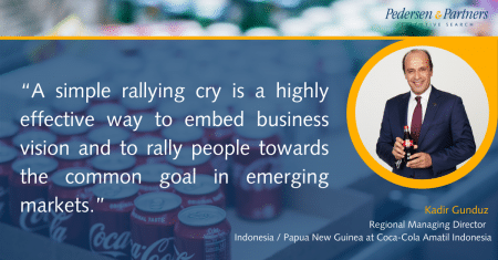 “A simple rallying cry is a highly effective way to embed business vision and to rally people towards the common goal in emerging markets”Part II of an interview between Partner Sabit Tapan and Kadir Gunduz, Regional Managing Director Indonesia / Papua Ne